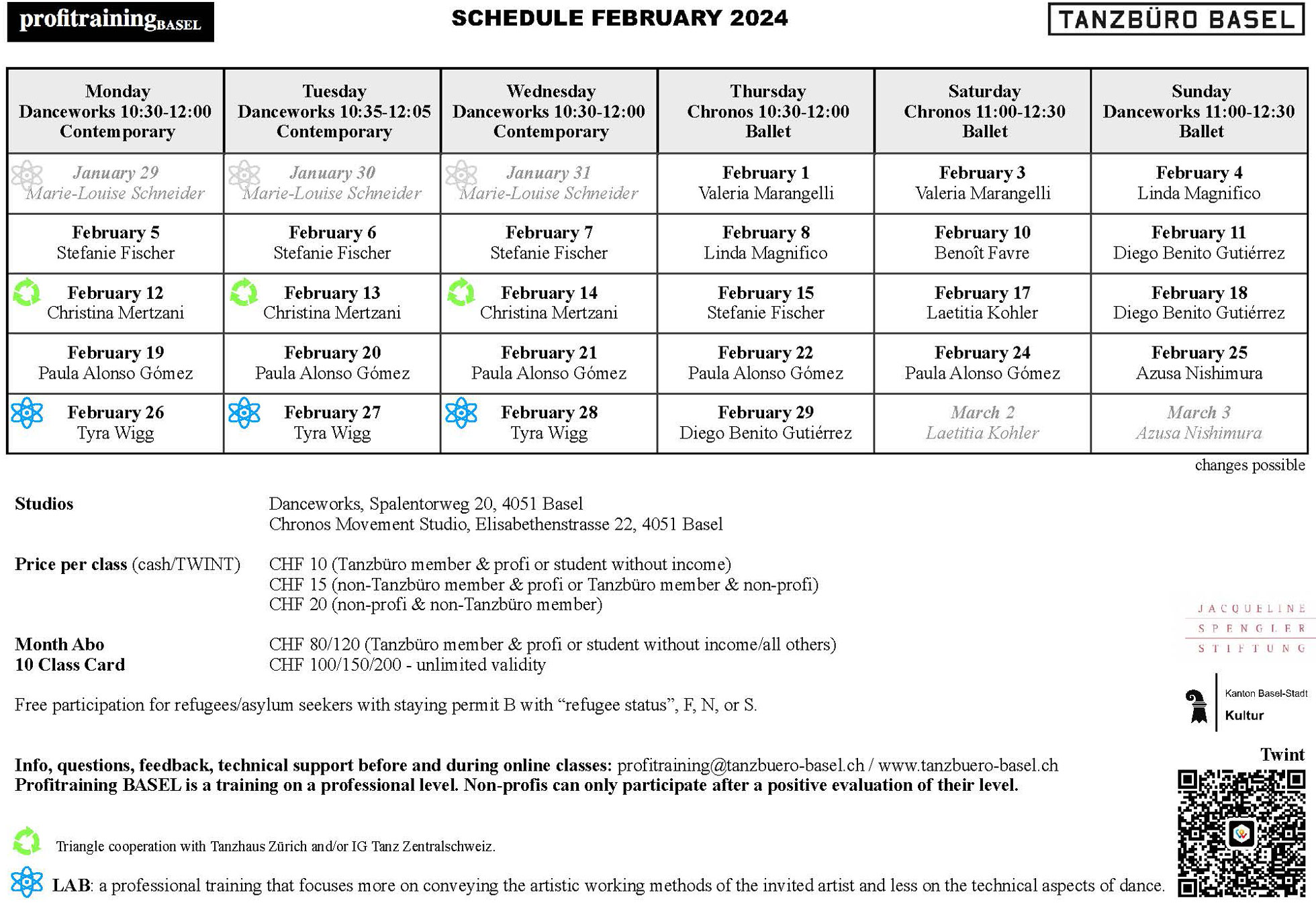 Profitraining Schedule